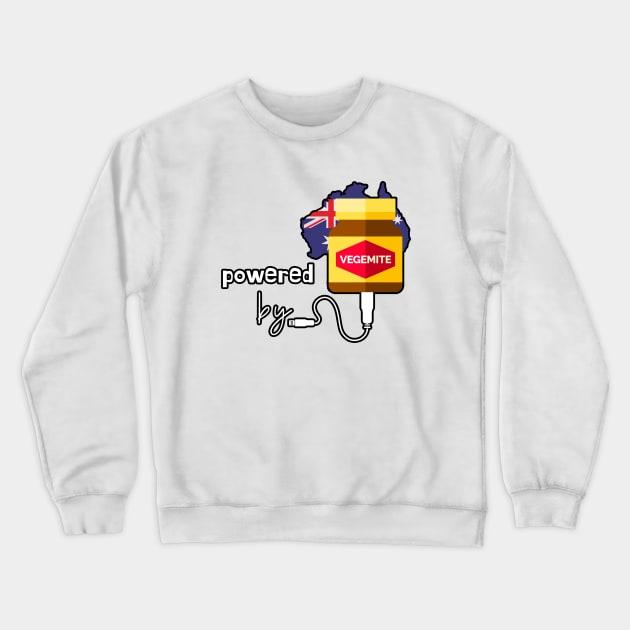 Powered by Vegemite Crewneck Sweatshirt by leBoosh-Designs